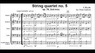 String Quartet no 5 op 76 J Haydn for easy string orchestra [upl. by Tiersten973]