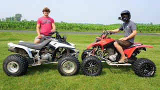 Yamaha Warrior 350 vs Honda 400ex The Race Of The Trail Quads [upl. by Lowndes896]