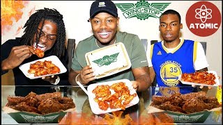 EXTREMELY HOT 🔥🔥 ATOMIC HOT WINGS  WING STOP CHALLENGE [upl. by Henryetta]