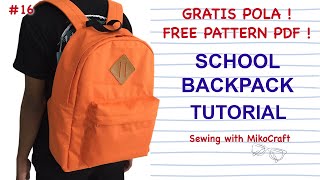 Tutorial Menjahit Ransel Sekolah  How to make a school backpack  Sewing with Miko Craft [upl. by Lew]