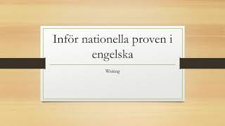 Inför nationella proven i engelska  writing [upl. by Ecinereb]