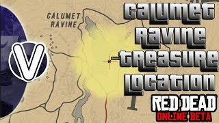 RED DEAD REDEMPTION 2 ONLINE  Calumet Ravine Treasure Location RDR2 ONLINE Treasure Map Guide [upl. by Stag]