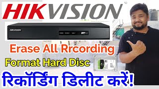 Hikvision DVR Erase All Recording Format Hard Disc [upl. by Nebuer547]