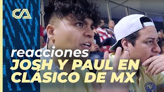 Reacciones del Clásico de México  Josh y Paul en el estadio de Chivas  Guadalajara 01 América [upl. by Nnyluqcaj]