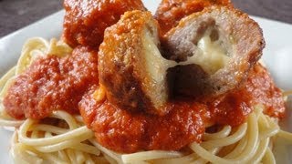 Mozzarella Stuffed Meatballs [upl. by Aihsirt913]