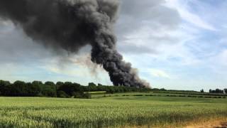 Large fire at Norbert DentressangleChristian Salvesen in Easton Lincolnshire [upl. by Htenek]