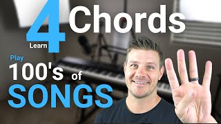 Learn 4 Chords  Play 100s of WORSHIP songs 5 examples EASY LESSON [upl. by Nnorahs]