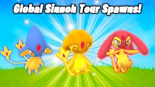 GOOD NEWS ABOUT GLOBAL SINNOH TOUR EVENT ALL Lake Trio SPAWNS  Event Bonuses [upl. by Laforge]