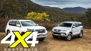 2018 Toyota Prado vs Toyota Fortuner comparison review  4X4 Australia [upl. by Aneeles518]