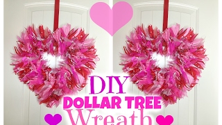 Dollar Tree DIY Valentines Wreath [upl. by Marve936]