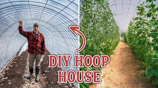 DIY GREENHOUSE How We Made Our Own Inexpensive Hoop House [upl. by Yajet18]