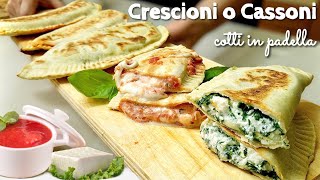 CRESCIONI o CASSONI cotti in Padella 🫓 Ricetta tipica Romagnola [upl. by Ydnak]