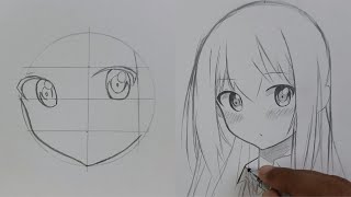 Easy and fun way to draw anime girl ☺  For Beginners [upl. by Ajiak]