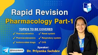 Rapid Revision Pharmacology Part1 Live By Dr Priyanka Sachdev  FMGE and NEET PG [upl. by Edualcnaej]