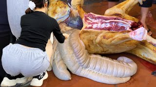 The owner of the horse meat restaurant has the skill to filter horse meat very quickly [upl. by Akital240]