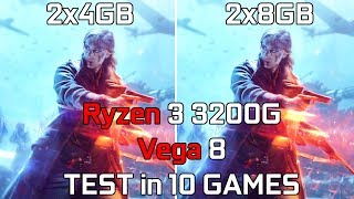 Ryzen 3 3200G Vega 8  2x4GB vs 2x8GB RAM [upl. by Llehsyt]