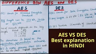 Difference between AES and DES  Aes vs DES in Cryptography and network security  ABHISHEK Lectures [upl. by Llenrag192]