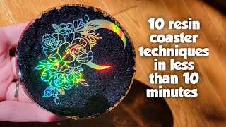 10 Resin Coaster techniques in 10 minutes  Resin coaster compilation [upl. by Alaham]