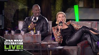 Rick Famuyiwa and Katee Sackhoff from The Mandalorian  Star Wars Celebration LIVE 2023 [upl. by Hakeem]