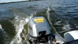 5hp Honda outboard motor on Zodiac inflatable [upl. by Whiffen389]