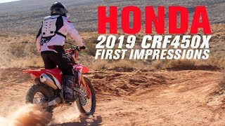 2019 Honda CRF450X  First Impressions [upl. by Ardnahc]