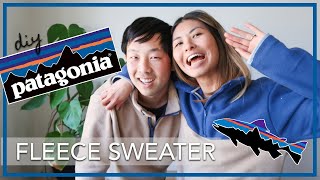 DIY Patagonia Fleece Sweater  14 zip jacket tutorial from scratch [upl. by Chenee]