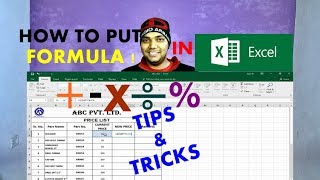 How To Put Formula in Excel Sheet  MS Excel Formula Tips amp Tricks [upl. by Bebe]