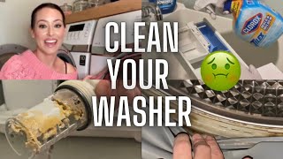 HOW TO DEEP CLEAN YOUR WASHING MACHINE  GET RID OF FUNKY FRONT LOADER ODOR [upl. by Humfrey]