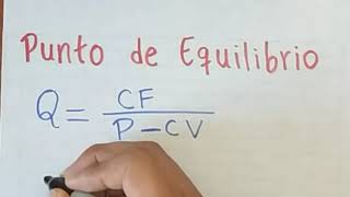 Punto de Equilibrio EJERCICIO resuelto paso a paso [upl. by Iseabal244]