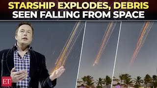 Elon Musk shares visuals of SpaceX starship debris falling from space [upl. by Timothee]