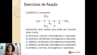 Classificação de cadeia carbônica EXERCÍCIOS [upl. by Yelwar95]