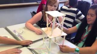 Students build test earthquakeproof buildings [upl. by Anrev]