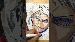 Obito draws himself 🔥✍️ drawing alcoholmarkers obitouchiha narutoshippuden anime shorts art [upl. by Hsu796]