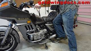 Getting a Honda Goldwing on and off the Center Stand [upl. by Enaht]