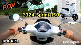 Test Ride 2024 Vespa Sprint 150 POV [upl. by Sutherlan816]