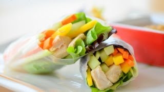 Fresh Spring Rolls Recipe How to Make Rice Paper Spring Rolls [upl. by Aizti]