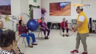 Group exercise on ball games for Ageing Seniors Elderly at goldencare [upl. by Ydisac]