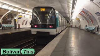 Bolivar  Ligne 7 bis  Métro de Paris  RATP MF88  2015 [upl. by Merry]