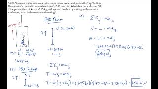 Newtons 2nd Law Accelerating Elevator Level 1 Example 1 [upl. by Asaert]