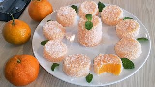 postre fácil con 3 ingredientes sin horno con zumo de mandarinate sorprenderá 🔝👍 [upl. by Enidaj151]