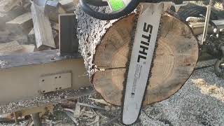 295 Stihl carbide chain cutting comparison Stihl 33RD3 vs 33RS dull vs sharp and some new chains [upl. by Virgie19]