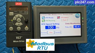 Samkoon HMI quotModbus RTUquot Danfoss FC51 Tutorial [upl. by Ahsoet]