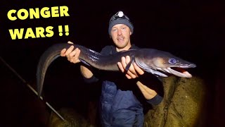 CONGER EEL  Shore Fishing for Conger Eels  Using Big Baits For Big Fish [upl. by Annoyek723]