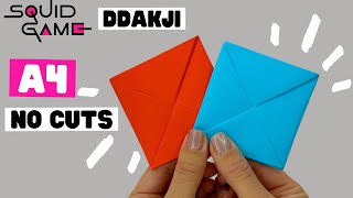 Squid Game Ddakji A4 no cuts How To Make Ddakji TUTORIAL 🟥🟦 [upl. by Mortimer]