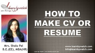 How to make CV  Resume English [upl. by Nomar]