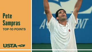 Pete Sampras  Top 10Points  US Open [upl. by Zoarah]