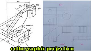 orthographic projection  in engineering  technical drawing  third angle projection [upl. by Macdermot654]