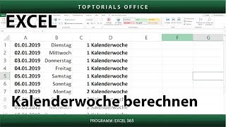 Kalenderwoche von einem Datum berechnen in Excel [upl. by Lanni25]