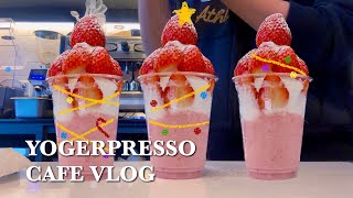 SUBHappy Holiday 🎄｜Yogerpresso Cafe Vlog｜Peach Iced Tea｜Honey bread｜Yogurt Smoothie｜yogerpresso [upl. by Nilek]