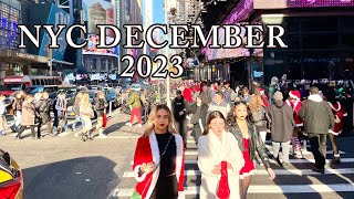 New York City Walking Tour December 2023 Fifth Avenue SantaCon 2023 [upl. by Pestana]